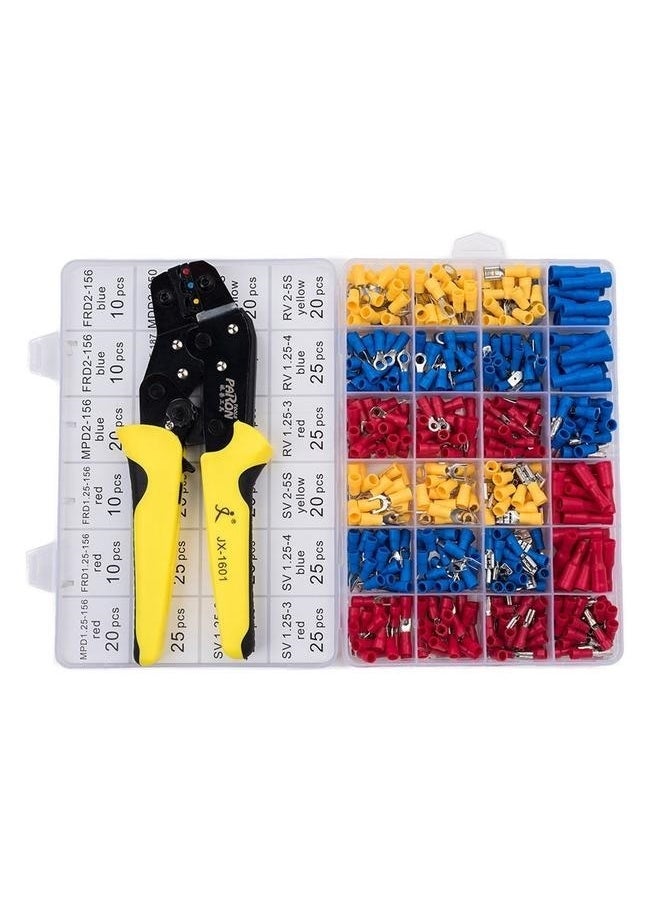 Generic 501-Piece Wire Terminals Crimping Tool Set Yellow/Red/Blue 20.5x5x14.2cm  - Image 1