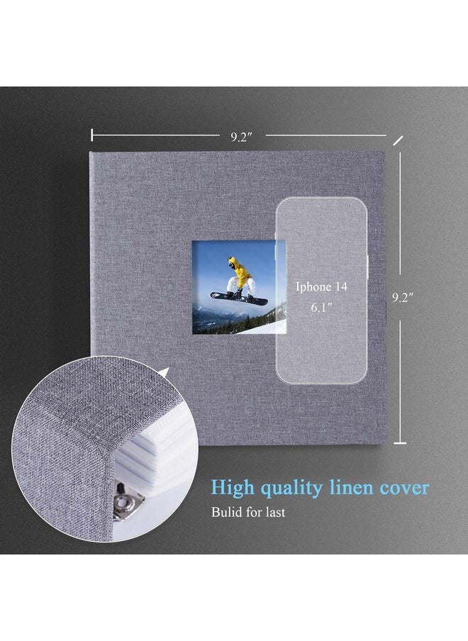1DOT2 - Photo Album 4X6 Photos Hold 200 Or 5X7 Pictures Hold 100, 3 Ring Binder Photo Albums Linen Cover Photo Book Acid Free Albums 4X6 5X7 For Family Wedding Baby (Grey) - Image 1