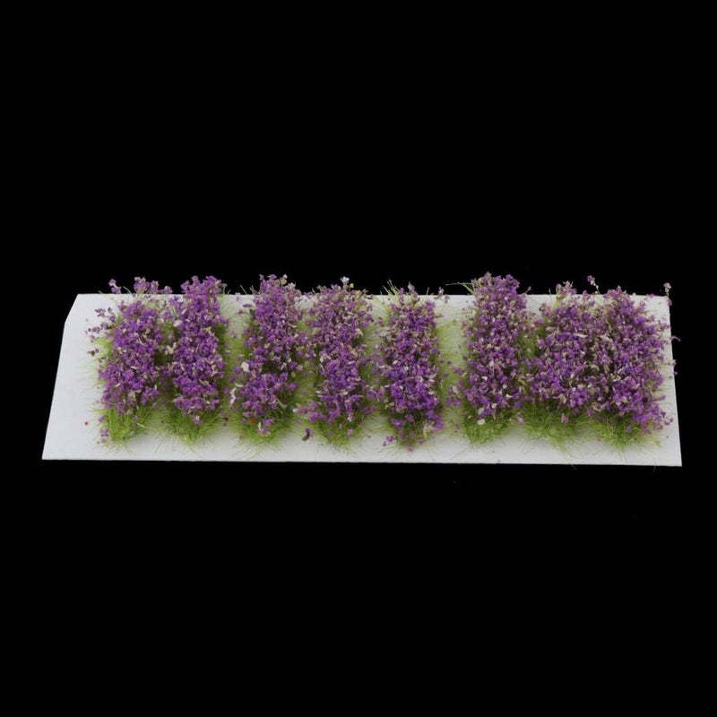klarako Miniature Flower Tufts Studio Grass Tufts Strips Set Self Adhesive Grass Tufts Mountain Tufts Model Train Landscaping Track Construction Material  Purple, as described - Image 1
