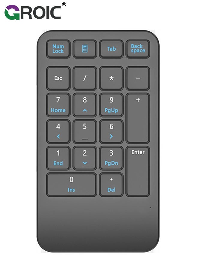 GROIC - Wireless Number Pad, 22 Keys Wireless Numeric Keypad, Portable Slim Number Keyboard Numpad Financial Accounting Extensions 10 Key for Laptop, Computer, MacBook Notebook etc - Image 1