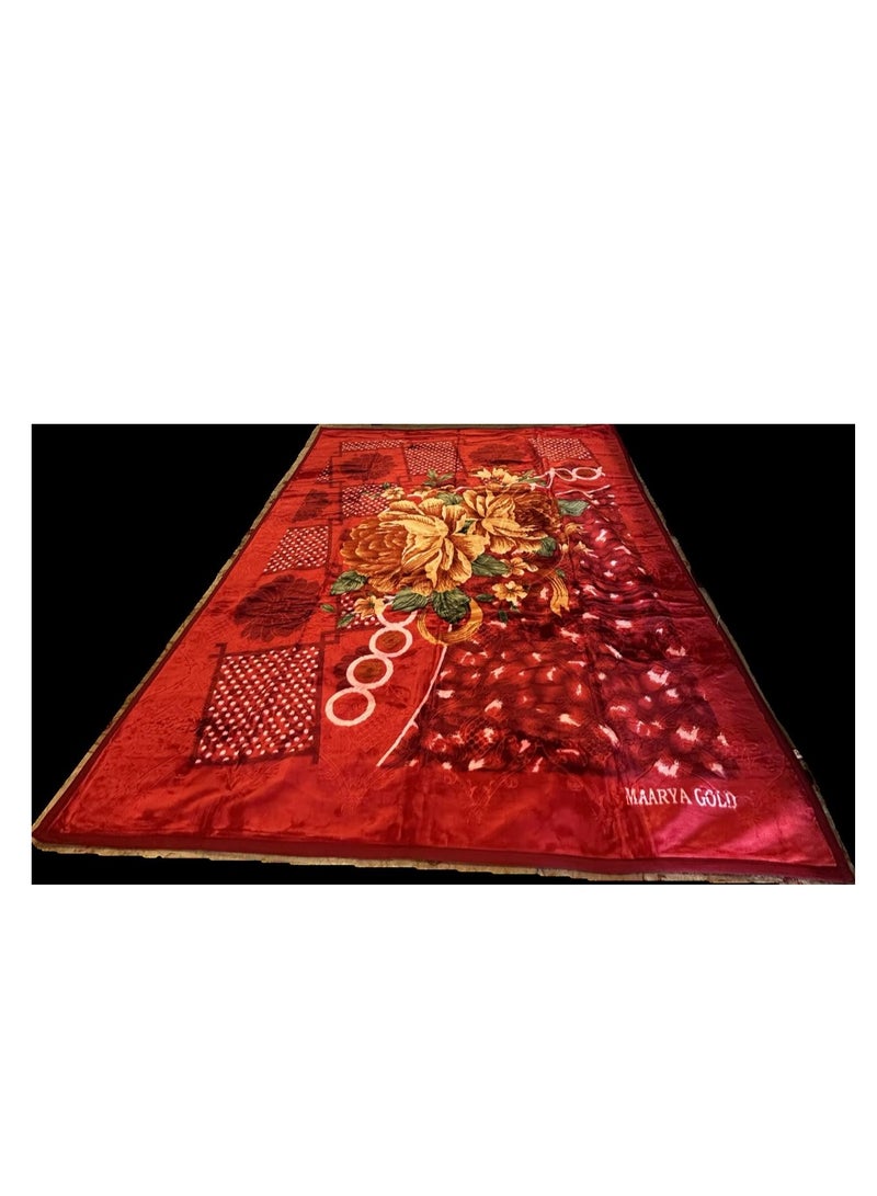 MAARYA GOLD 2 PLY SUPER SOFT EMBOSSED BLANKET - Image 1