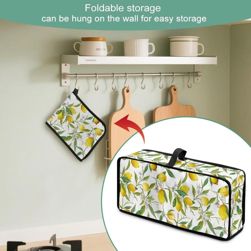ZDCUSTOM Lemon Leaf 2 Slice Slim Toaster Cover Case with Hanging Loop Keep Kitchen Small Appliance Clean from Stains and Spills, Long Slot Bread Maker Cover - Image 5