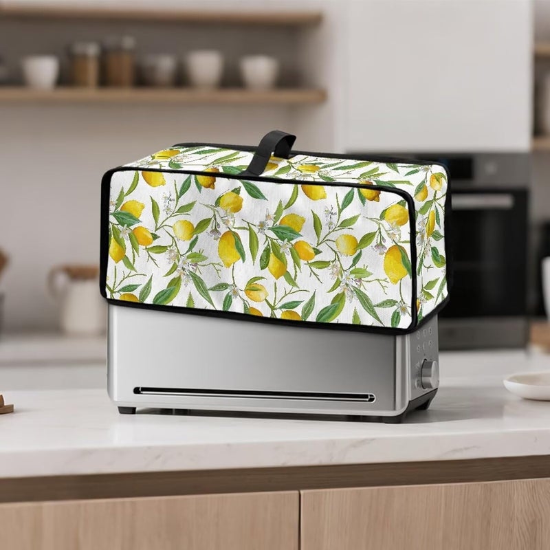 ZDCUSTOM Lemon Leaf 2 Slice Slim Toaster Cover Case with Hanging Loop Keep Kitchen Small Appliance Clean from Stains and Spills, Long Slot Bread Maker Cover - Image 2