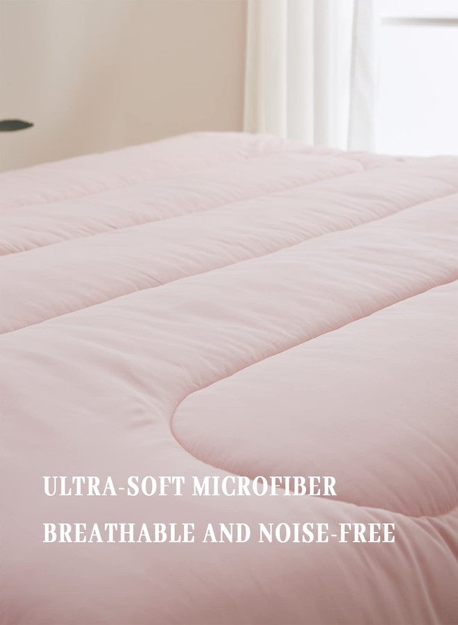 SunStyle Home Queen Comforter Set - 3 Pieces Reversible Comforters Queen Size, Lightweight Bedding Sets with 1 Down Alternative Comforter and 2 Pillow Shams for All Seasons,Pink - Image 5