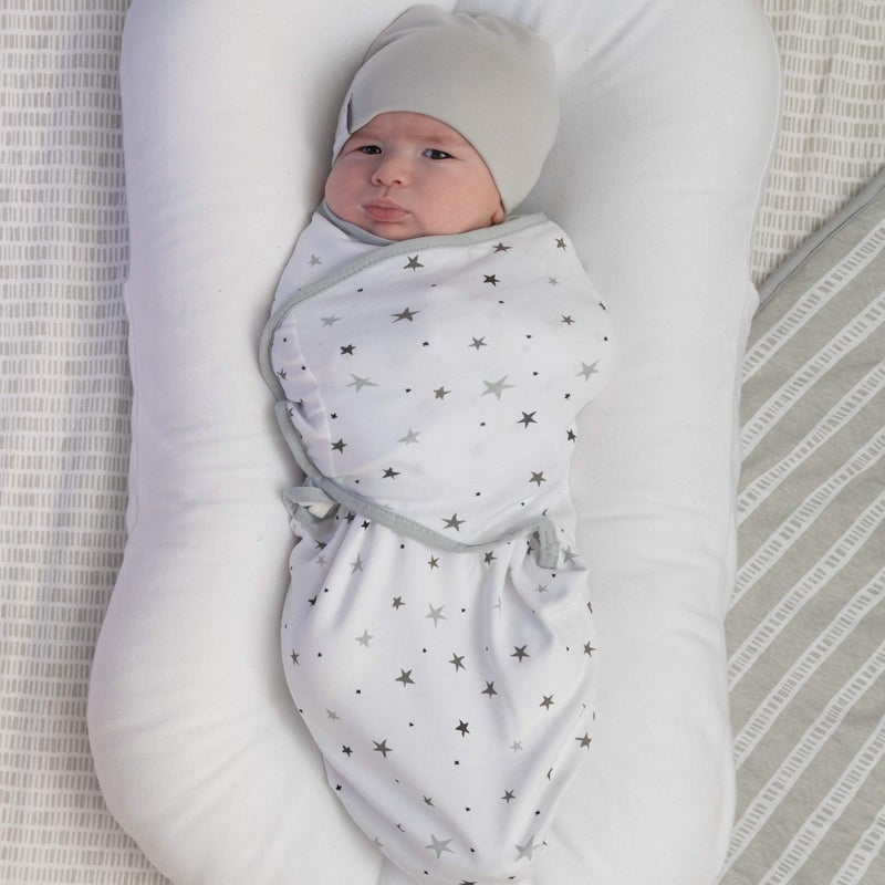 Ely's & Co. Adjustable Swaddles for Newborn, Baby Swaddles 0-3 Months, Swaddle Sack for Baby Girl/Boy, 2 Pack (Grey Star) - Image 5