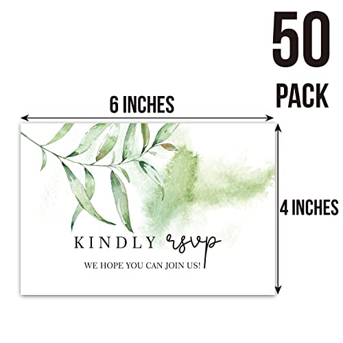 TENTADO 50 Greenery RSVP Postcards, Response Cards, Rsvp Cards, Reply Cards Perfect for Wedding, Rehearsal Dinner, Baby Shower, Bridal, Birthday, Engagement Invitations. - Image 4