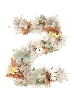 Generic 1PCS Fall Garland, 6FT/180cm Autumn Maples Leaf Pumpkin Berry Garland Fall Decor Suitable for Thanksgiving   Mantle Fireplace Farmhouse Harvest Decor  - Image 1