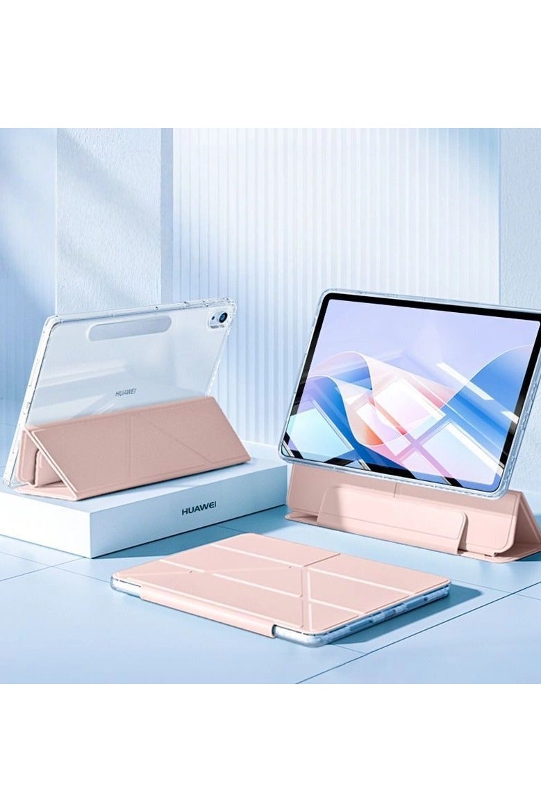 غطاء متوافق مع هواوي ميت باد 11.5 إس 2024 - غطاء مغناطيسي قابل للإزالة مع حامل رفيع وغطاء واقي بقشرة خلفية شفافة من البلاستيك الصلب، يعمل بتقنية التشغيل/الإيقاف التلقائي