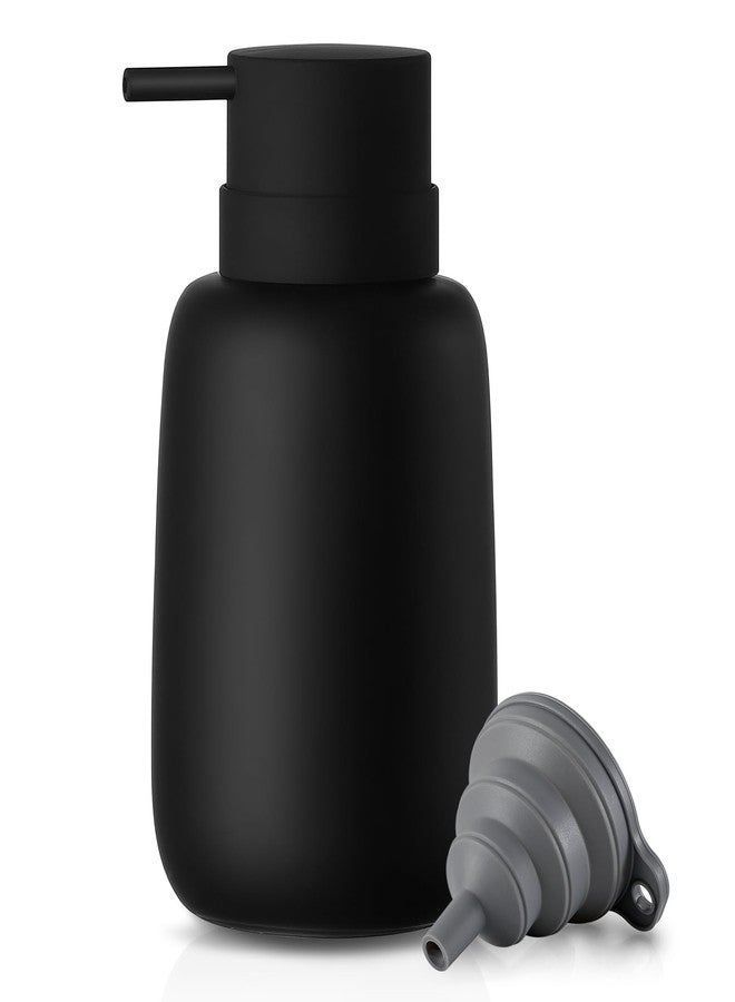 YDSluock Matte Black Soap Dispenser Bathroom,Ceramic Soap Dispenser Lotion Pump Dish Soap Dispenser for Kitchen,16oz Refillable Liquid Hand Wash Dispenser for Bathroom (Rubber Paint) - Image 1