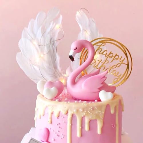 E-ASUM 2Pcs Angel Wing Feather Cake Topper White Feather Cake Decor for Anniversary Birthday Party Wedding Baby Shower (white) - Image 4