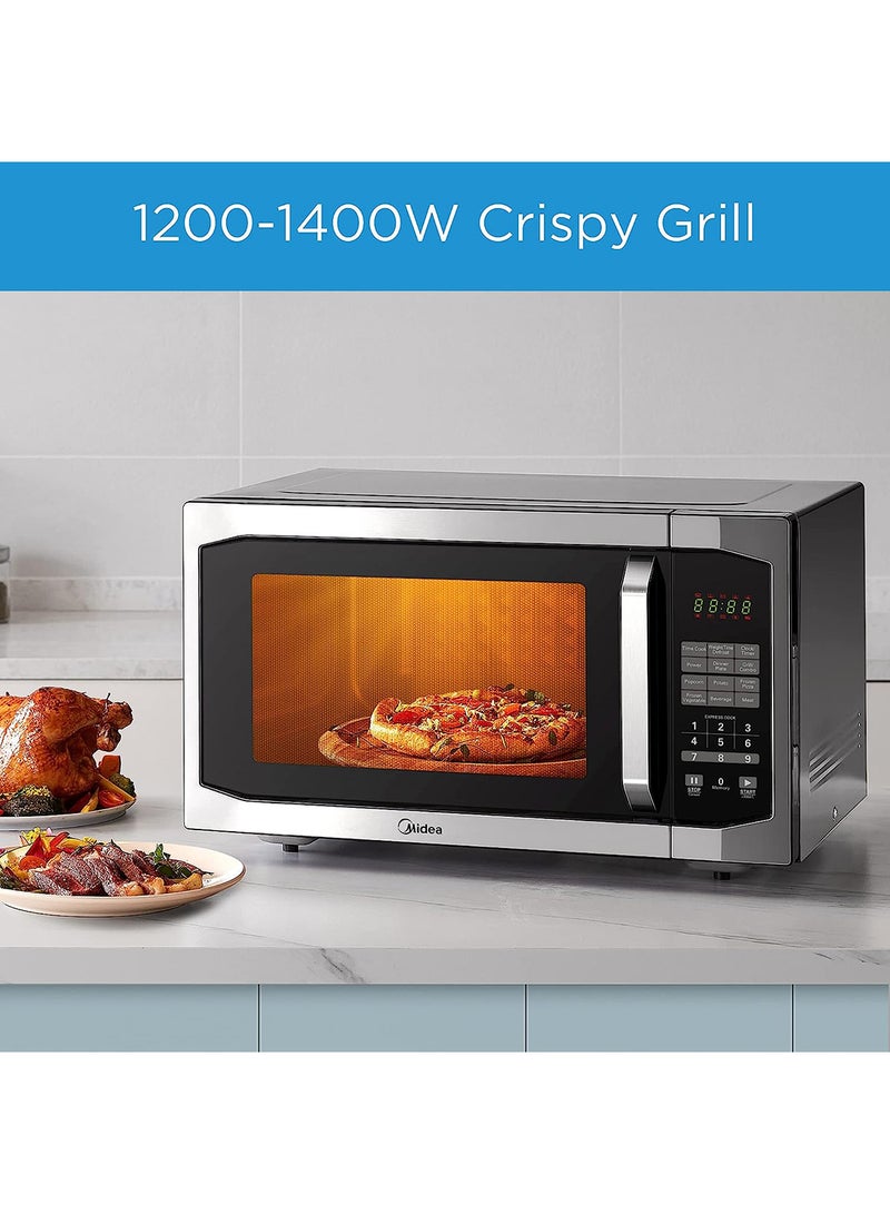 Midea Microwave Oven with Grill, Digital Touch Control,Child-Safety-Lock, 7 Auto Menus, LED Display with Timer, Grilling Roasting & Cooking Functions, Large Capacity 42 L EG142A5L Silver/Black - Image 4
