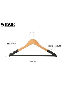 VIHAX Wooden Hanger for Clothes Hanging | Hangers for Wardrobe and Cupboard | Non-Slip Bar | Precisely Cut Notches | 360 Degree Swivel Chrome Hook | Hanging Garments and Accessories (12) - pzsku/Z4E7A3DE1DB84C080E39FZ/45/_/1737805990/a60bebba-1815-4b2d-ae83-02438b5d7377