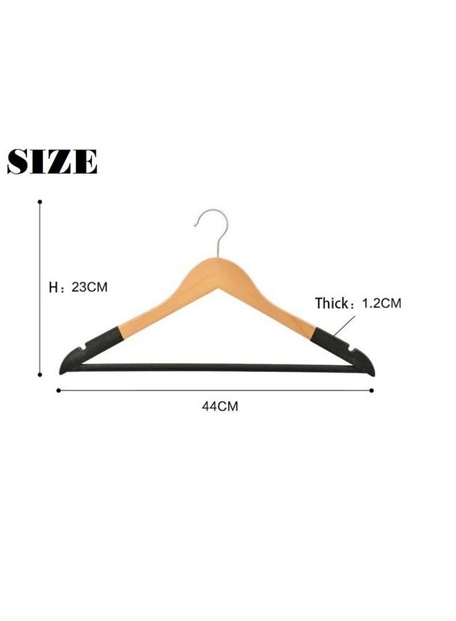 VIHAX VIHAX Wooden Hanger for Clothes Hanging | Hangers for Wardrobe and Cupboard | Non-Slip Bar | Precisely Cut Notches | 360 Degree Swivel Chrome Hook | Hanging Garments and Accessories (12)  - Image 4
