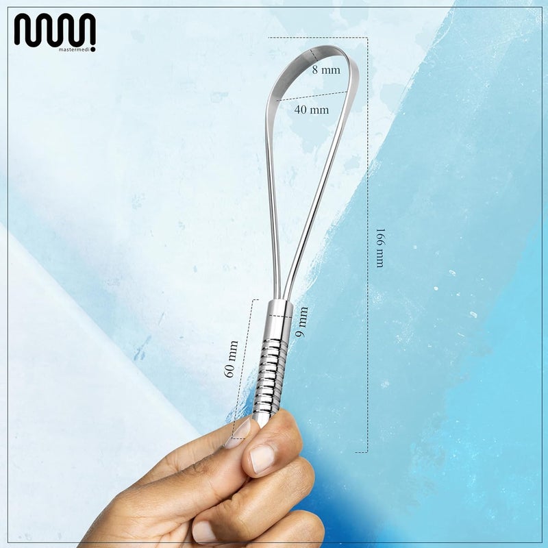 MasterMedi Tongue Scraper for Adults, 100% Stainless Steel Tongue Scrubber for Bad Breath, Easy to Use, Tongue Cleaner for Oral Care & Hygiene (SS Uni|Pack of 2) - Image 2