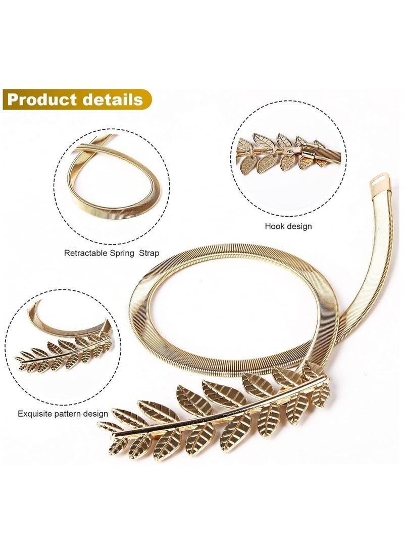 حامل ستائر ذهبي مكون من 4 قطع، يمكن ربط الستائر معًا للمنزل والفندق والمكتب (أوراق ذهبية) - Image 3