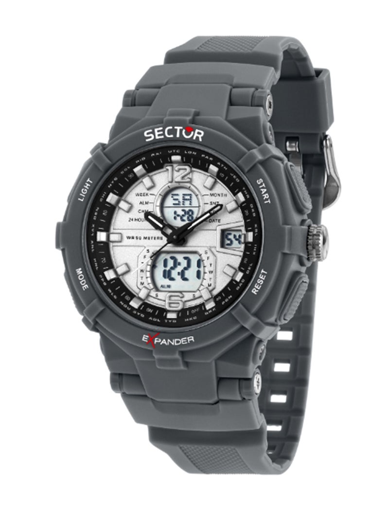 Sector EX-09 50MM DIGITAL SILVER DIAL GREY ST - Image 1