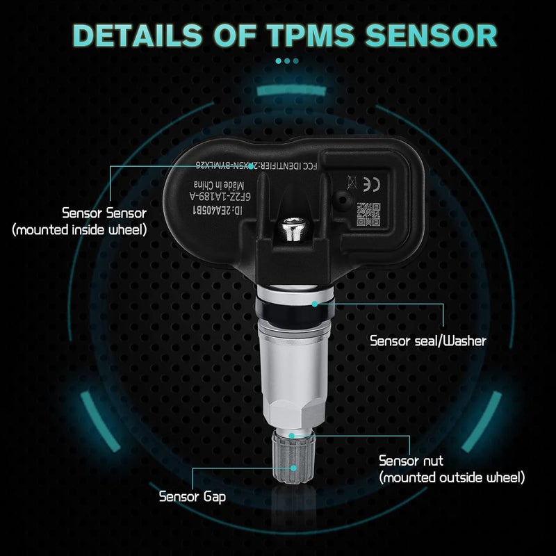 AULINK أجهزة استشعار ضغط الإطارات بتردد 315 ميجاهرتز TPMS لفورد 2005-2011 إسكيب إيدج إكسبيديشن إكسبلورر فلكس فوكس إف-150 فيوجن موستانج لينكولن إم كيه إس إم كيه تي إم كيه إكس إم كيه زد مازدا ميركوري بديل# 6F2Z1A189A 7L1Z1A189A - Image 4