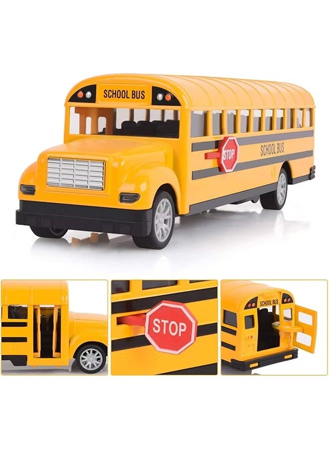 School Bus Toy for Toddlers, Die Cast Pull Back Cars Yellow Bus Play Vehicles with Pull Back Mechanism and Open Doors, Pull Back Cars for Kids  - Image 3