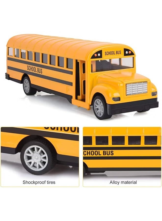 School Bus Toy for Toddlers, Die Cast Pull Back Cars Yellow Bus Play Vehicles with Pull Back Mechanism and Open Doors, Pull Back Cars for Kids  - Image 4