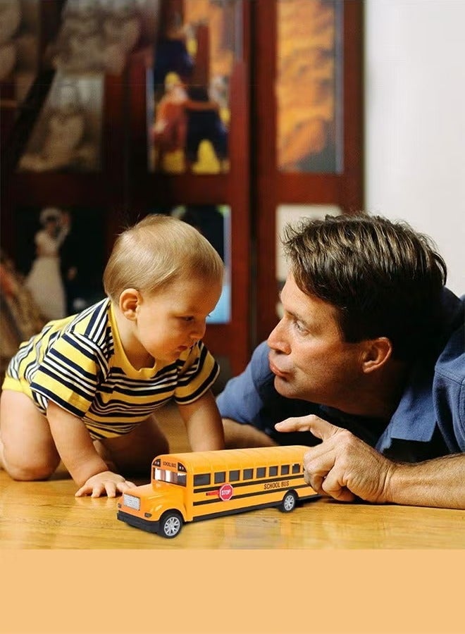 School Bus Toy for Toddlers, Die Cast Pull Back Cars Yellow Bus Play Vehicles with Pull Back Mechanism and Open Doors, Pull Back Cars for Kids  - Image 5