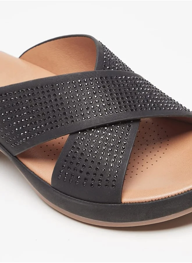 Le Confort Womens Embellished Cross Strap Sandals with Block Heels  Ramadan Collection