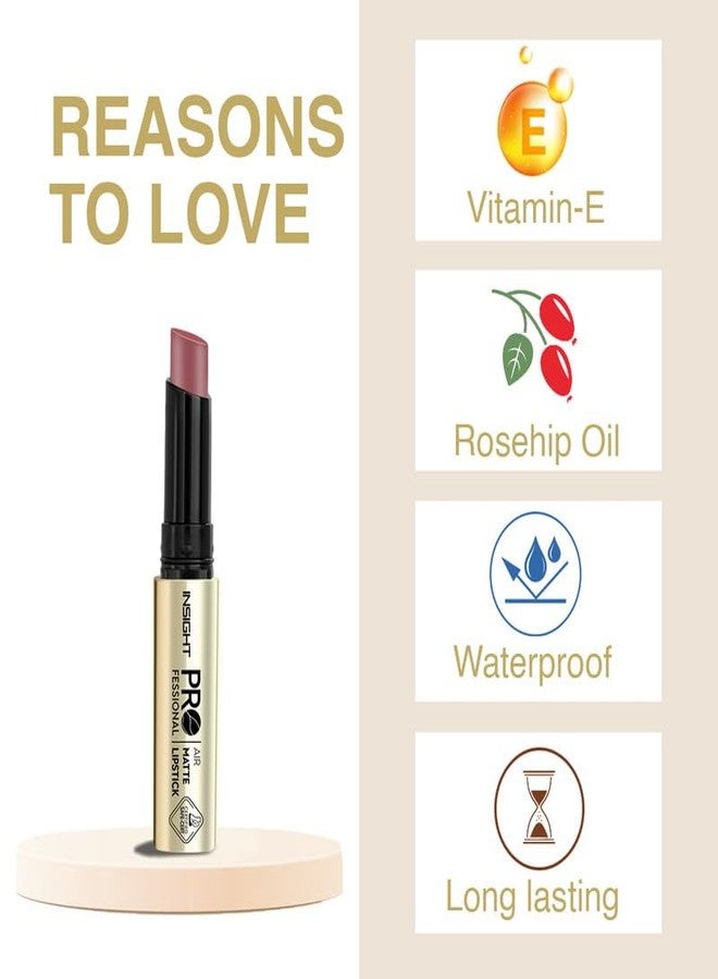 إنسايت أحمر شفاه إنسايت بروفيشنال إير مات | لمسة نهائية ناعمة | راحة تدوم طوال اليوم | غني بزيت ثمر الورد وزبدة الأفوكادو | لون بمسحة واحدة - (أورورا) (3 غرام) - Image 2