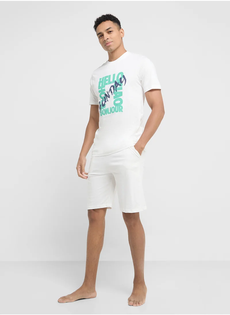 Robert Wood Nightwear T-Shirt & Shorts Sets