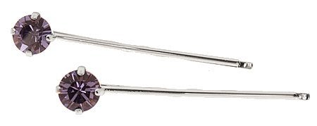 L Erickson Little Gem Bobby Pin Pair  TanzaniteSilver