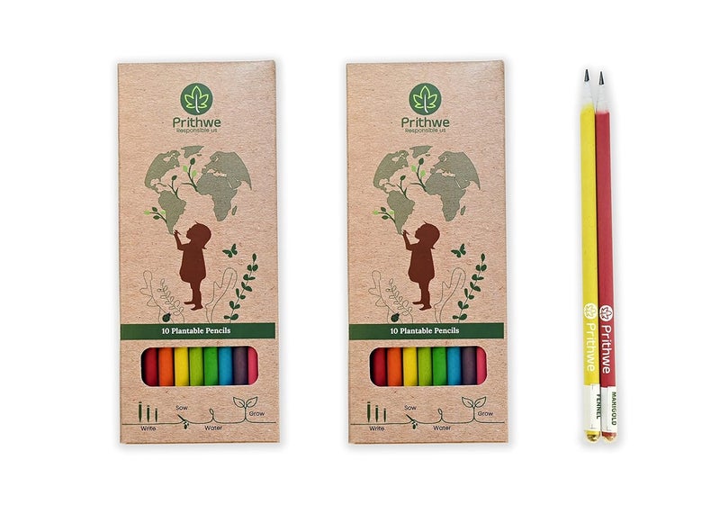 Prithwe Ecofriendly Recycled Plantable Seed Pencils Black Lead