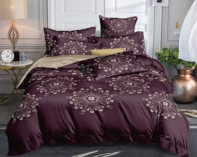 Laying Style™ Supersoft Glace Cotton Double Bed AC Comforter Set King Size Double Bed with 1 Flat Bedsheet with 2 Pillow Covers II 4 pc Bedding Set - Design-1 (Comforter with Bedsheet) - Image 1