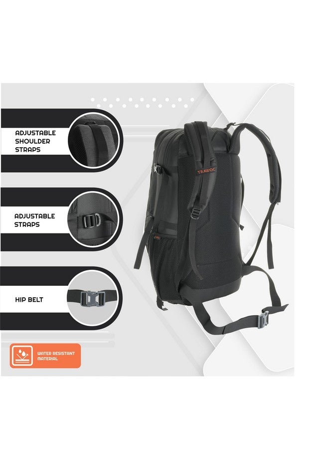 Trawoc TRAWOC INFERNO 40 Litre Travel Backpack Laptop Backpack for Men and Women Casual Bag for Regular Travelling, Trekking & Hiking Black, LHK003 - Image 3