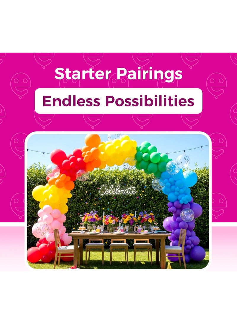 Assorted Rainbow Latex Balloons, 100 Pack 10 inch Round Helium Bright Color Balloons for Birthday Bridal Shower Wedding Party Decorations - Image 2
