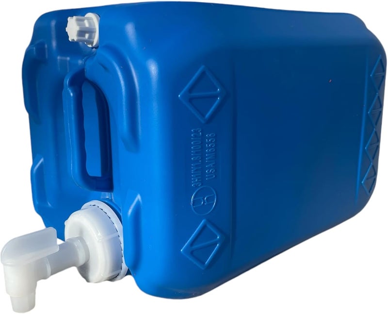 CHEMSTREAM 5.3 Gallon Tighthead Jug w/Cap & Faucet | Water Storage Carboy | Hedpack | Home Brewing | Includes- (1) Jug (2) Caps & (1) Faucet/Spigot | (BLUE) - Image 2