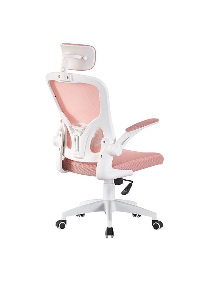 Arabest Gaming Chair Adjustable Mesh Staff Chair, Ergonomic Chair, Conference Chair, Comfortable And Sedentary Computer Chair, Home Office Chair Pink - Image 3