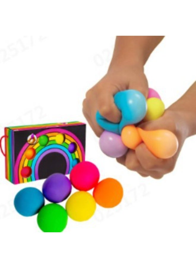 Needoh Nee Doh Rainbow Mini Squeezable Balls 6-Piece Set - Sensory Decompression Toys for Kids and Adults, Holiday Gifts - Image 5