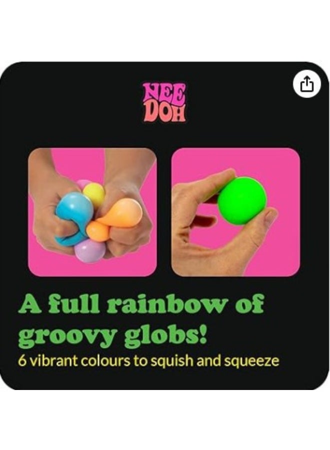 Needoh Nee Doh Rainbow Mini Squeezable Balls 6-Piece Set - Sensory Decompression Toys for Kids and Adults, Holiday Gifts - Image 4