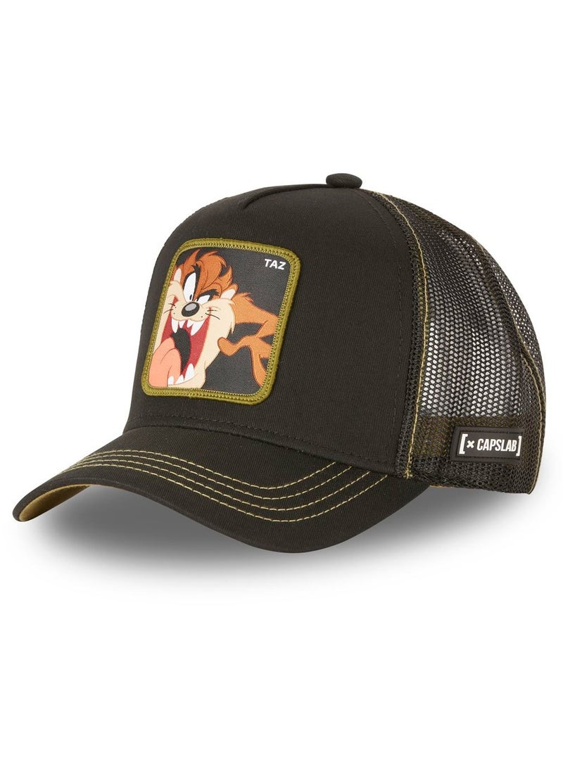 [ X ] Capslab - Looney Tunes TazUnisex Adult Trucker Cap Black - Image 1