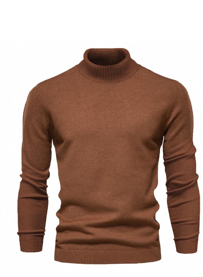 Loquat Autumn Winter New Casual Men's Solid Color Turtleneck Sweater 