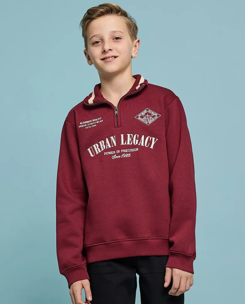 أر أند بي Printed Hoodie with Long Sleeves