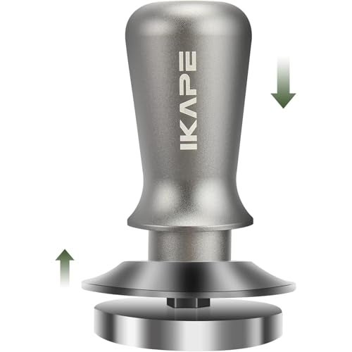 IKAPE 585mm Espresso Tamper Premium Barista Coffee Tamper with Calibrated Spring Loaded 100 Stainless Steel Base Tamper Compatible with Espresso Machine Rancilio Gaggia Bottomless Portafilter