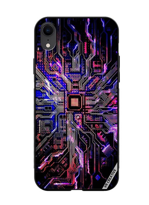 Protective Case Cover For Apple iPhone XR Techno Color Design Multicolour