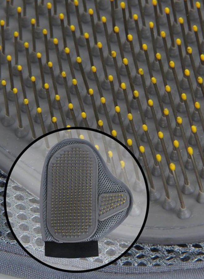 إسكدنيا قفاز استحمام بفرشاة لتنظيف الشعر رمادي 23.5x1x18.5سم - Image 5