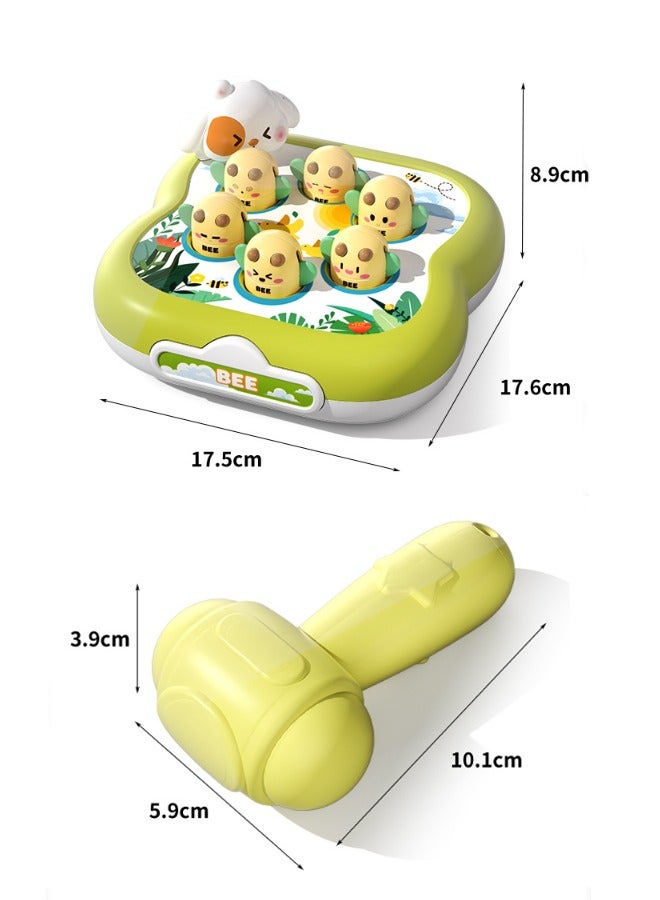 Aikenn Whack A Mole Game with 1 Hammer – Safe Educational Pounding Toy, Baby Interactive Toy & Toddler Early Developmental Learning – Cute Animal Hand Percussion Sound Puzzle for Sensory Development – Fun Birthday Gift for Kids Green - Image 2