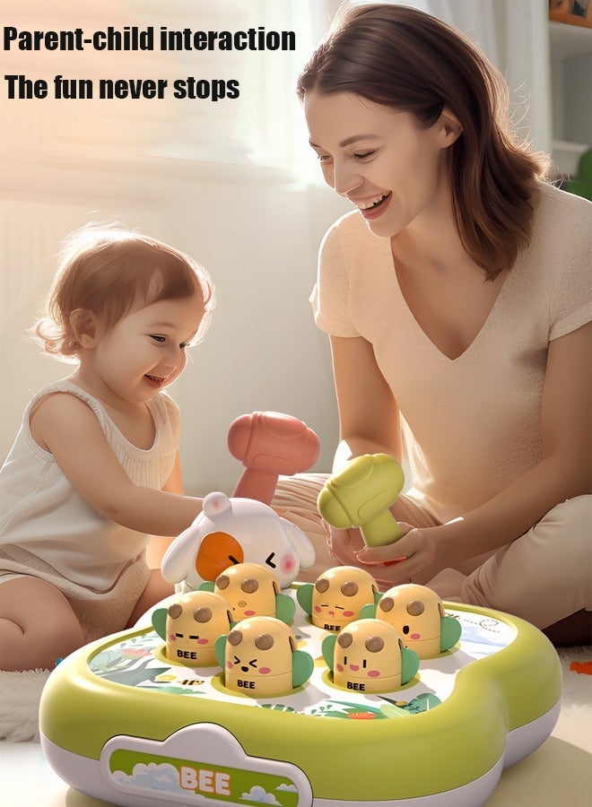 Aikenn Whack A Mole Game with 1 Hammer – Safe Educational Pounding Toy, Baby Interactive Toy & Toddler Early Developmental Learning – Cute Animal Hand Percussion Sound Puzzle for Sensory Development – Fun Birthday Gift for Kids Green - Image 5