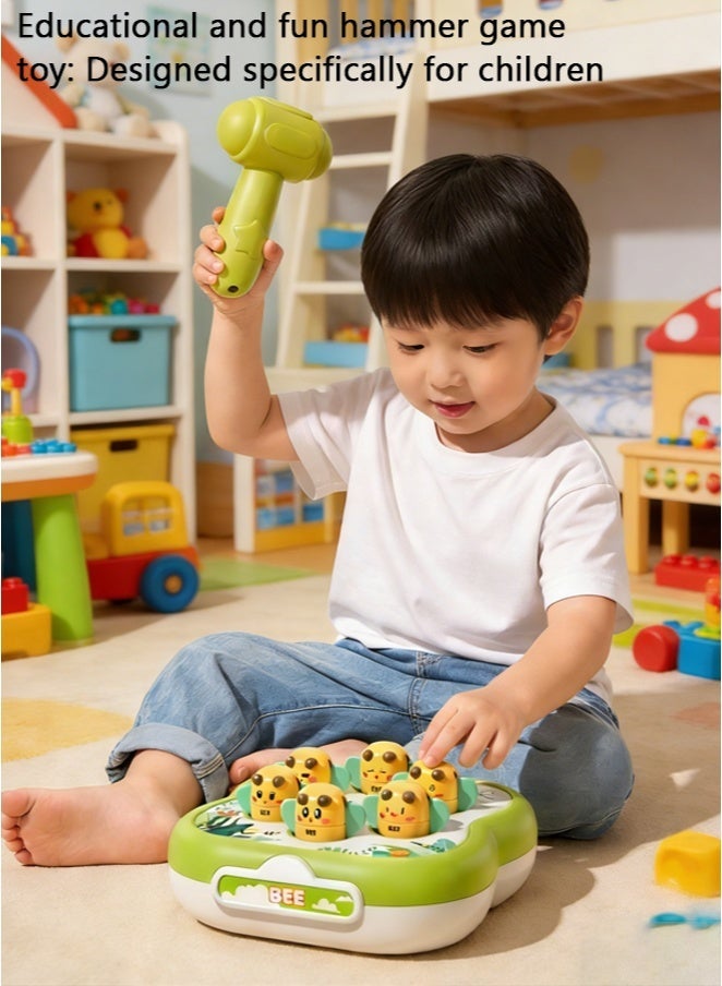 Aikenn Whack A Mole Game with 1 Hammer – Safe Educational Pounding Toy, Baby Interactive Toy & Toddler Early Developmental Learning – Cute Animal Hand Percussion Sound Puzzle for Sensory Development – Fun Birthday Gift for Kids Green - Image 3