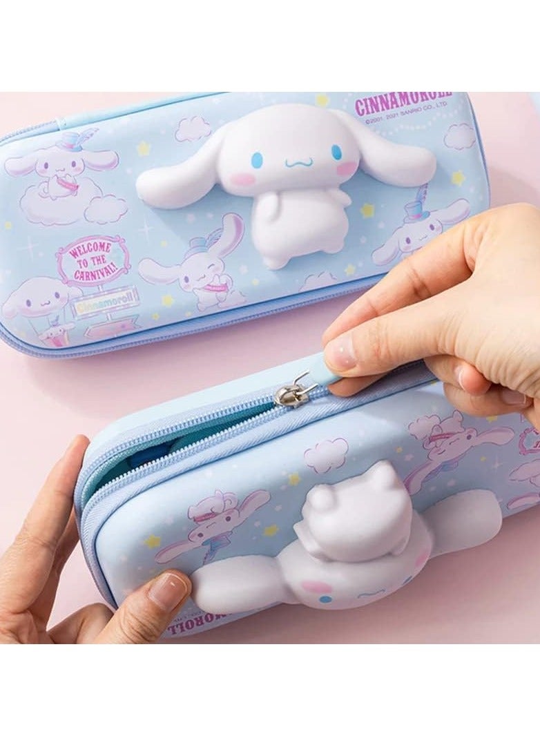Stationery Pencil Case, Storage Box 3D Three-Dimensional Cartoon, Decompression Pencil Case, Multifunctional Student Stationery Box, Children's Pencil Case (Big Ear Dog)  - Image 2