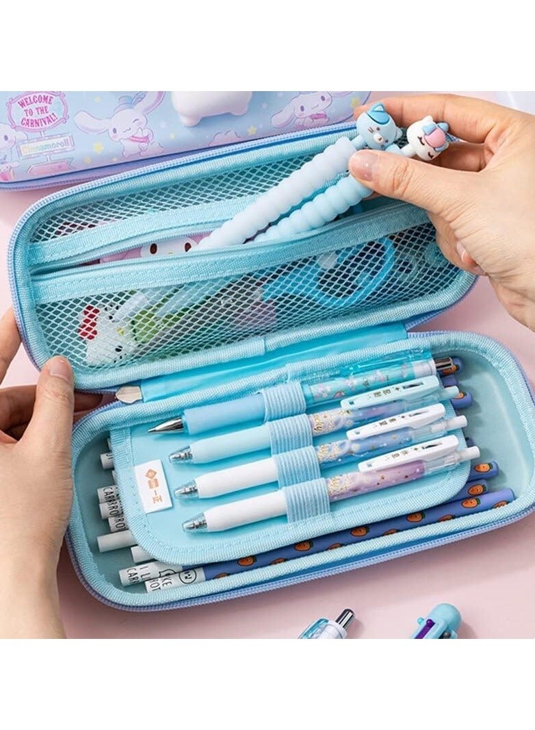Stationery Pencil Case, Storage Box 3D Three-Dimensional Cartoon, Decompression Pencil Case, Multifunctional Student Stationery Box, Children's Pencil Case (Big Ear Dog)  - Image 3