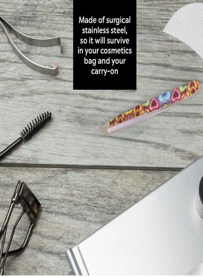 DreamCut Expert Slant Tweezers - Stainless Steel - Heart Collection (Rainbow Hearts) - Image 3