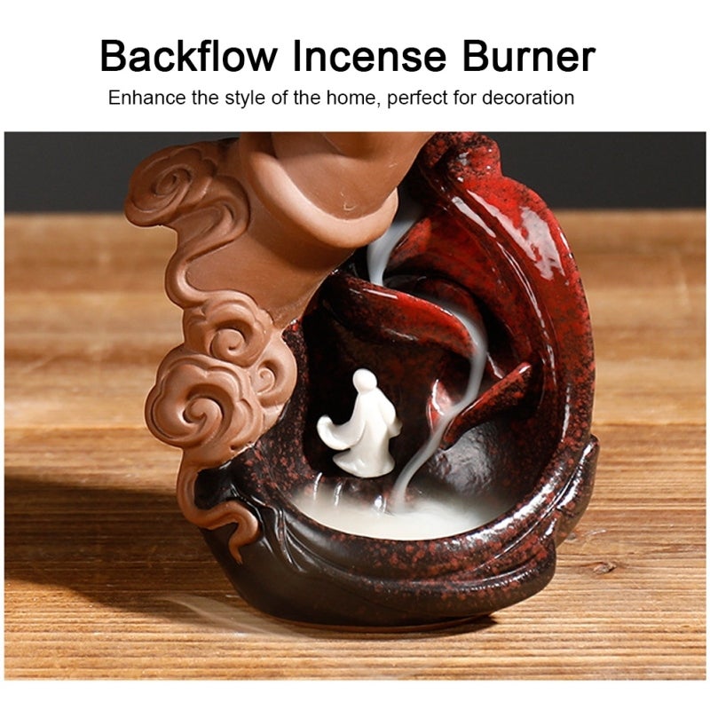 Backflow Incense Holder: High-Quality Ceramic Durable Buddha Hand Shape Exquisite Zen Pattern - Elegant Home Office Tea Ceremony Decoration for Zen Enthusiasts Home Decor Lovers - Image 5