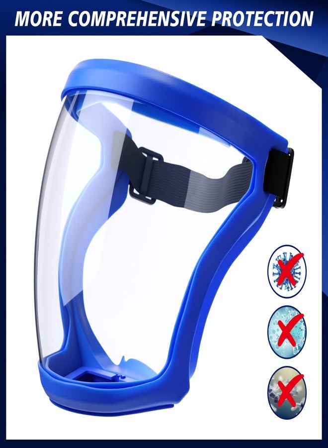 Relaxweex 4 Pack Super Protective Face Shields with Filter Pad for Grinding and Cutting Plastic Full Face Masks Bulk for Woodworking (Blue) - Image 3